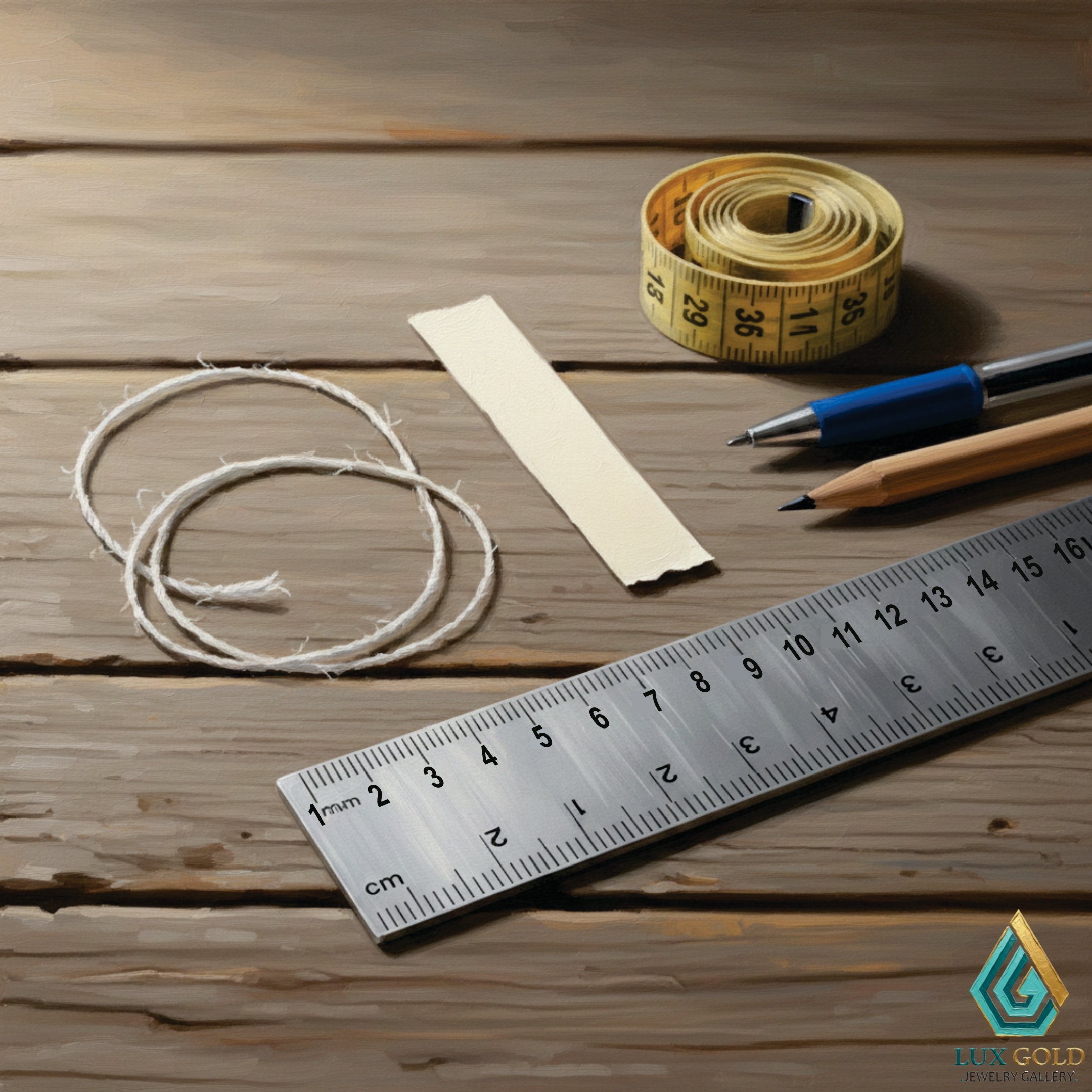 یک تکه نخ یا نوار کاغذی ، خودکار یا ماژیک ، خط کش میلی متری